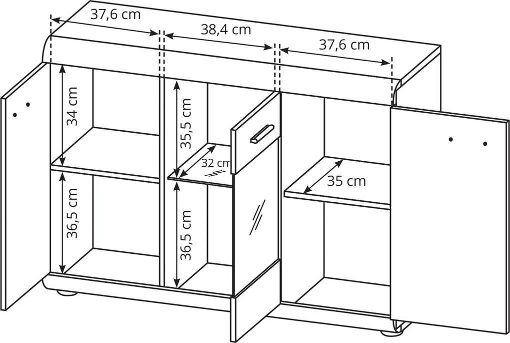 Komoda LEGAME 120 cm do Salonu Sypialni Dąb sonoma