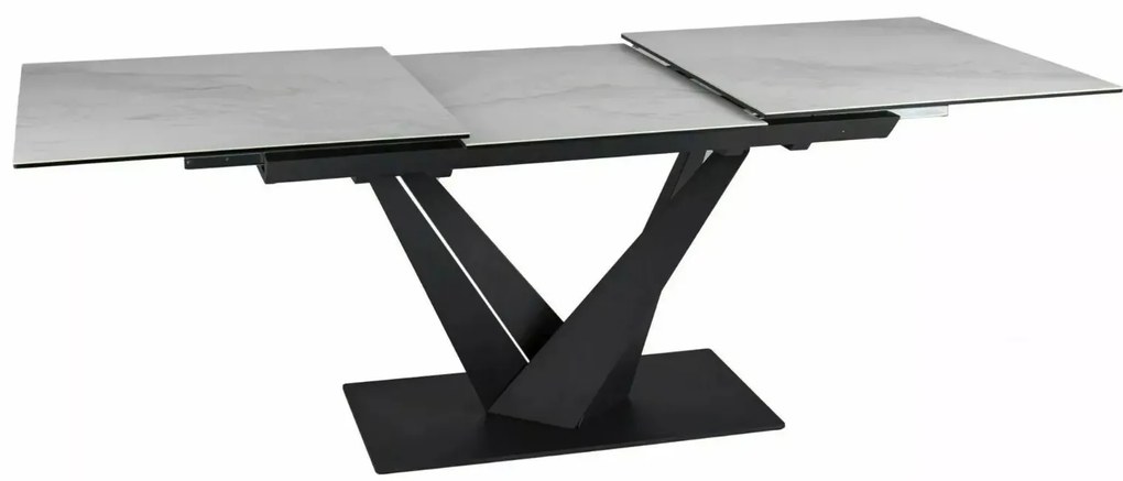 Stół rozkładany SORENTO CERAMIC 160(220)x90 biały/czarny mat SIGNAL