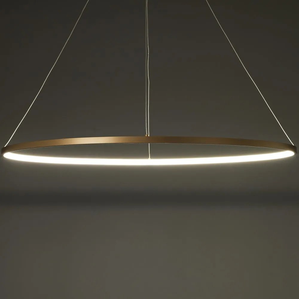 Lampa wisząca w kolorze złota Tomasucci Oval Ring, wys. 92 cm