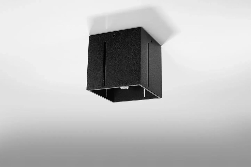 Czarny minimalistyczny plafon kwadrat - EX511-Nobis