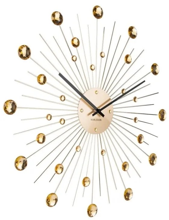 Zegar w kolorze złota Karlsson Sunburst, ø 50 cm