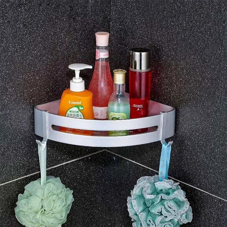 Srebrna narożna półka pod prysznic C8-D96