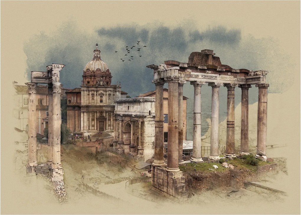 Obraz - Forum Romanum, Rzym, Włochy (70x50 cm)