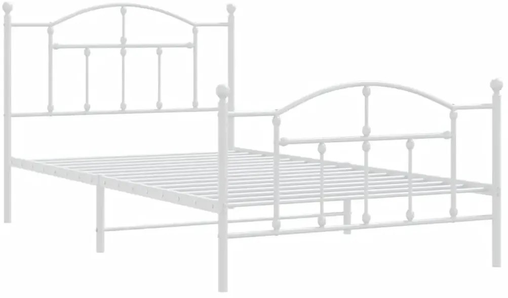 Białe metalowe łóżko pojedyncze 100x200 cm C2-E82