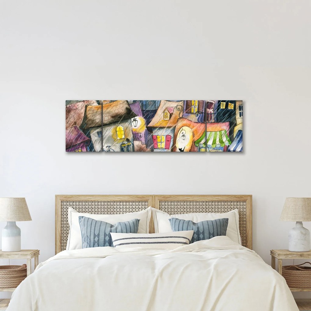 Obraz - Deszczowy wieczór (170x50 cm)