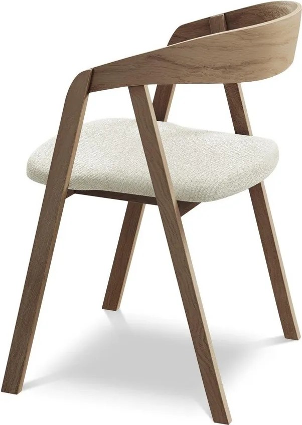 Kremowy fotel jadalniany z litego drewna Erika – Makamii