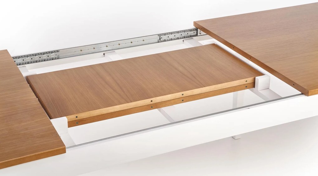 WINDSOR stół rozkładany 160-240x90x76 cm kolor ciemny dąb/biały
