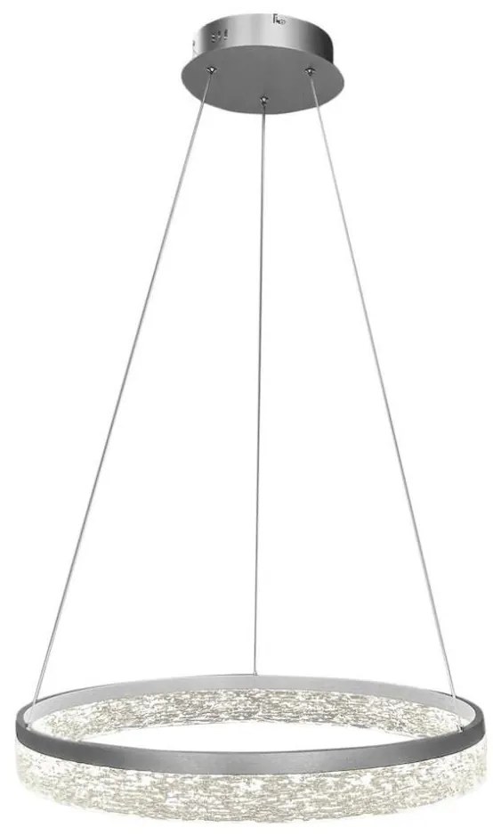 Żyrandol LED na lince GALA LED/25W/230V, średnica 50 cm, srebrny