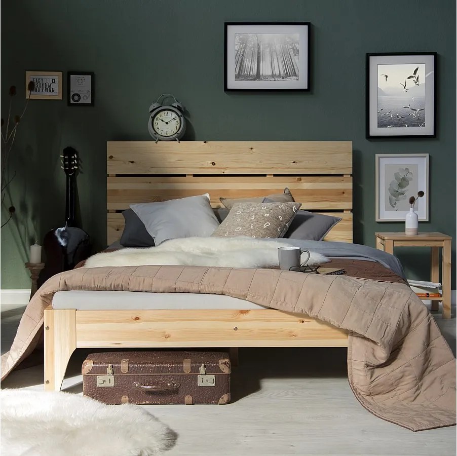 Łóżko podwójne 140x200 cm Sosna