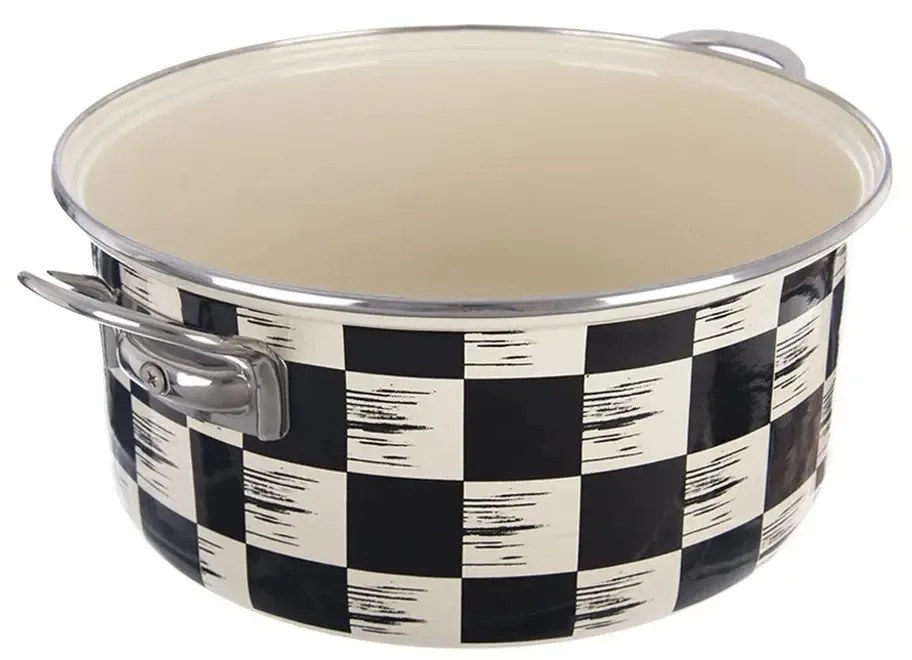 Orion Emaliowany rondel Szachownica Lem, 5 l,średnica 26 cm