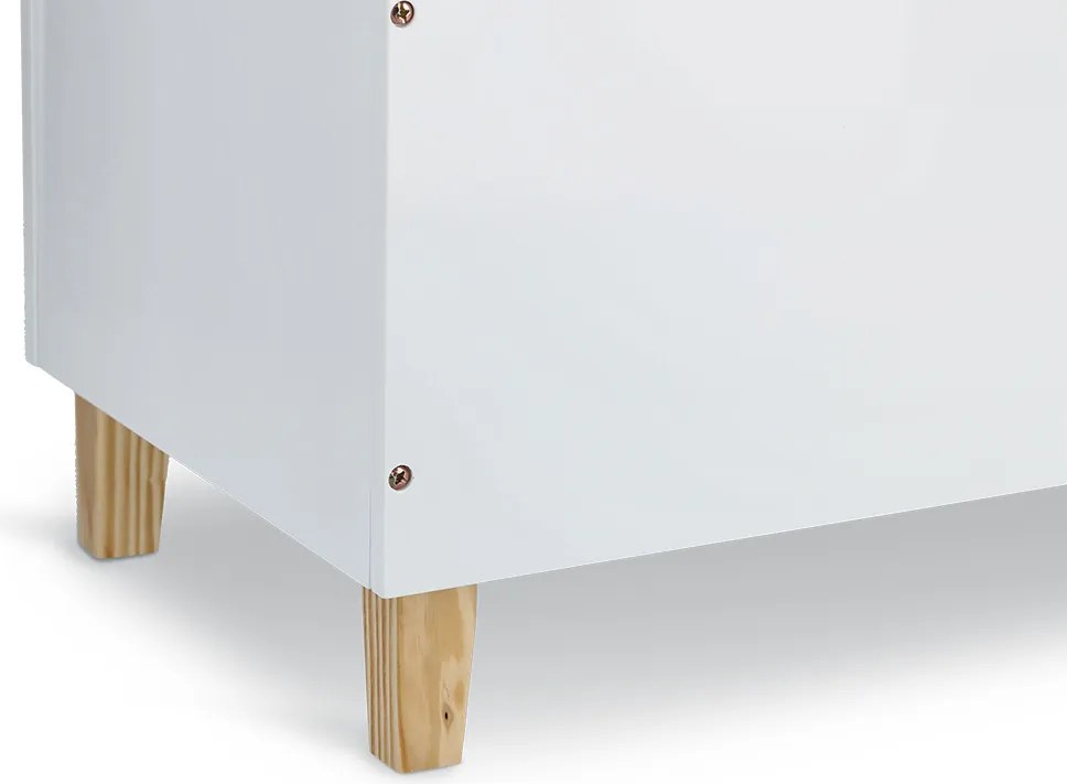 Drewniana skrzynia na zabawki CHMURKA, ława, 60 cm