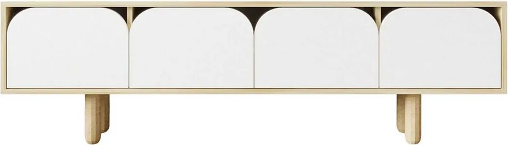 Stojak pod TV – 180 cm x 48 cm x 29,8 cm – Dąb szafirowy i biały – Płyta wiórowa