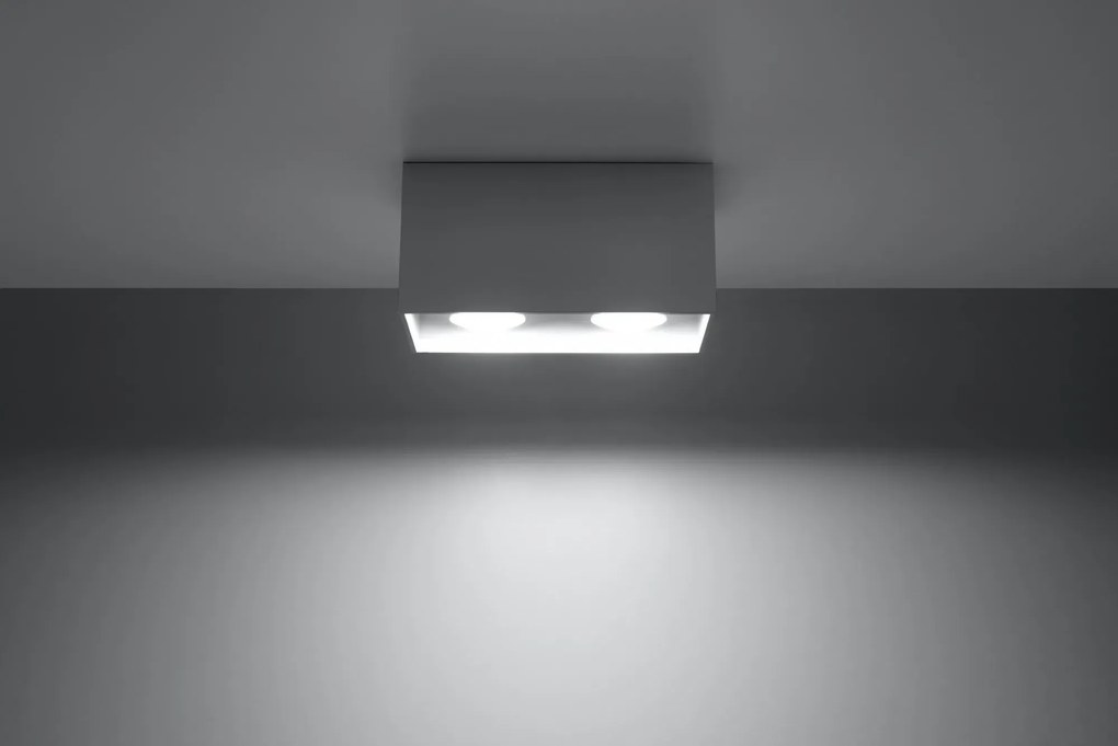 Szary geometryczny plafon LED - EX509-Lenobri