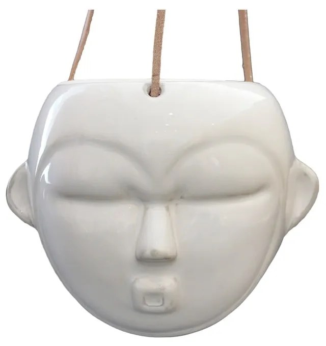 Biała wisząca doniczka PT LIVING Mask, wys. 15,2 cm