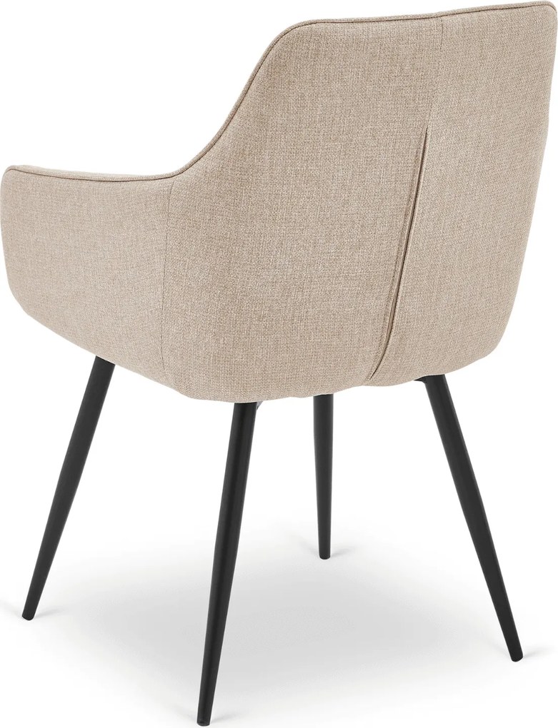Krzesło Tapicerowane do Salonu PALMA Beżowe Nowoczesne