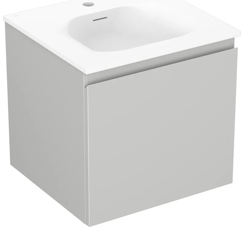 Mexen Orio szafka łazienkowa 50 cm z umywalką Vela, 1 szuflada, szara mat/biała mat - 91A10-05047-1-BF62-W23M01