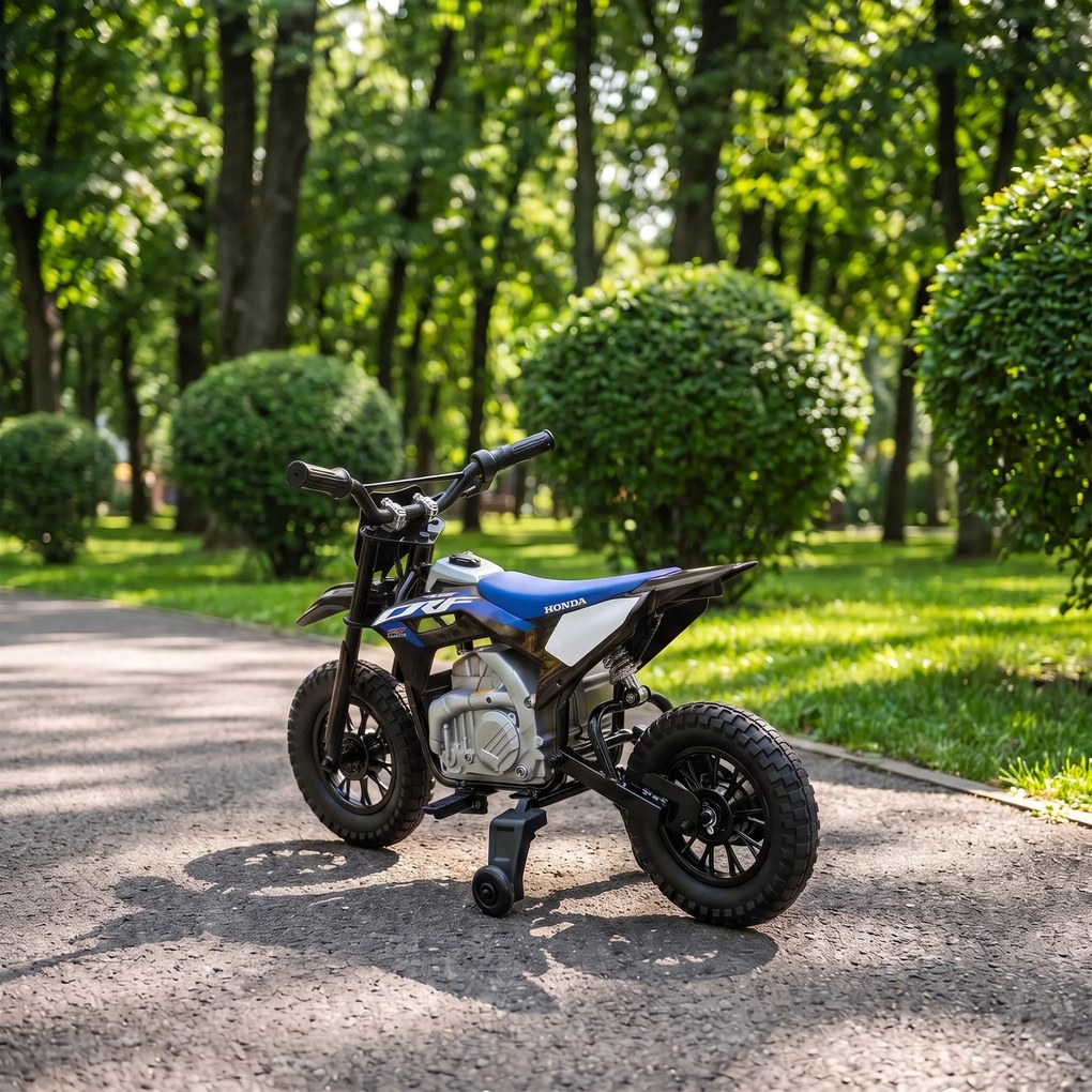 AIYAPLAY Elektryczny motocykl dla dzieci HONDA CRF 450R 12 V Motocross z silnikiem 35 W, akumulatorem litowo-jonowym, tylnym zawieszeniem, 12-calowymi kołami | Aosom PL