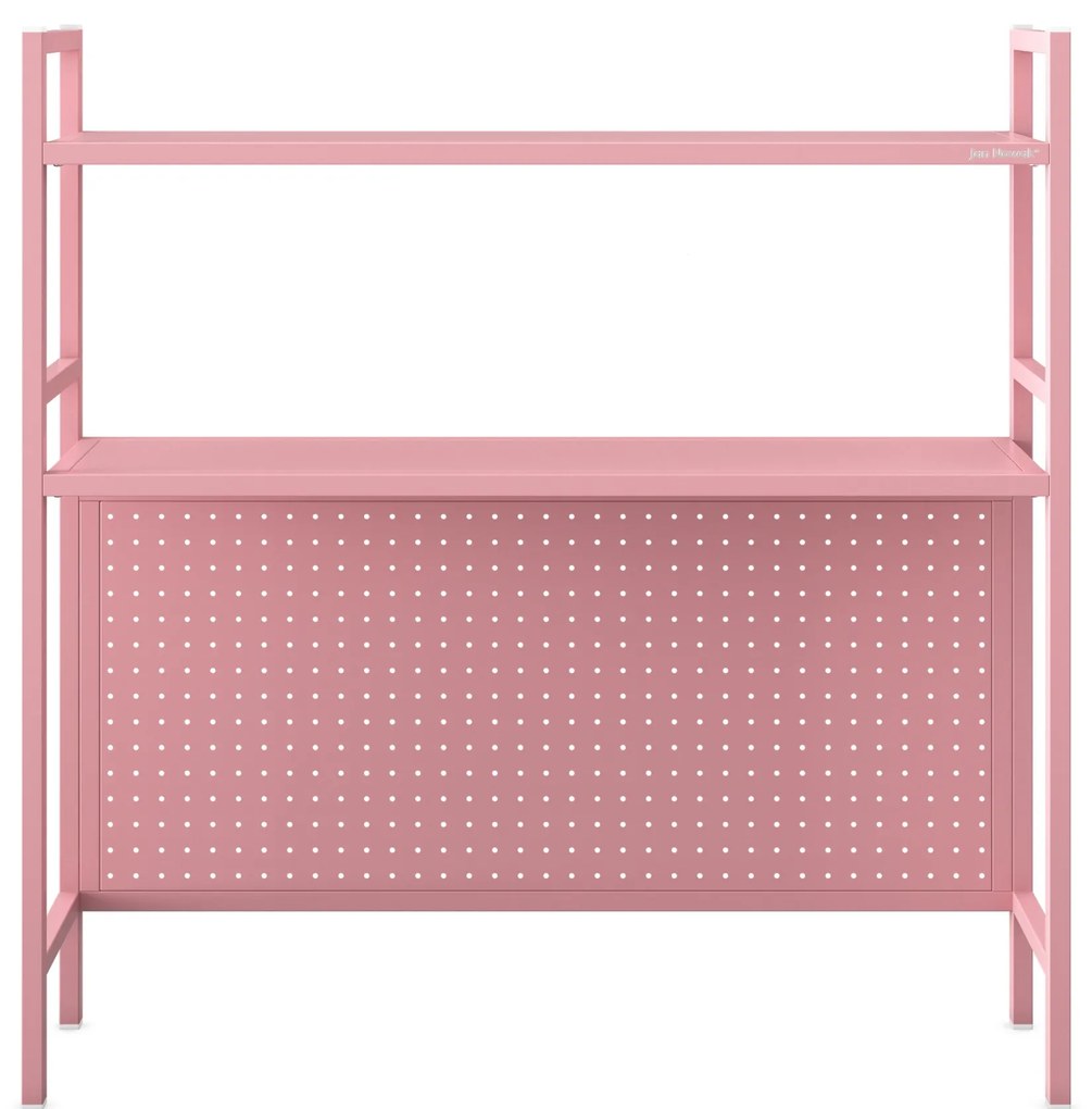 Metalowa nadstawka na biurko JENNY, 950 x 980 x 220 mm, różowa