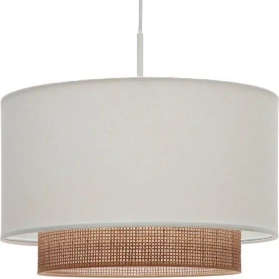 Biało-naturalny tekstylny abażur ø 40 cm Erna – Kave Home