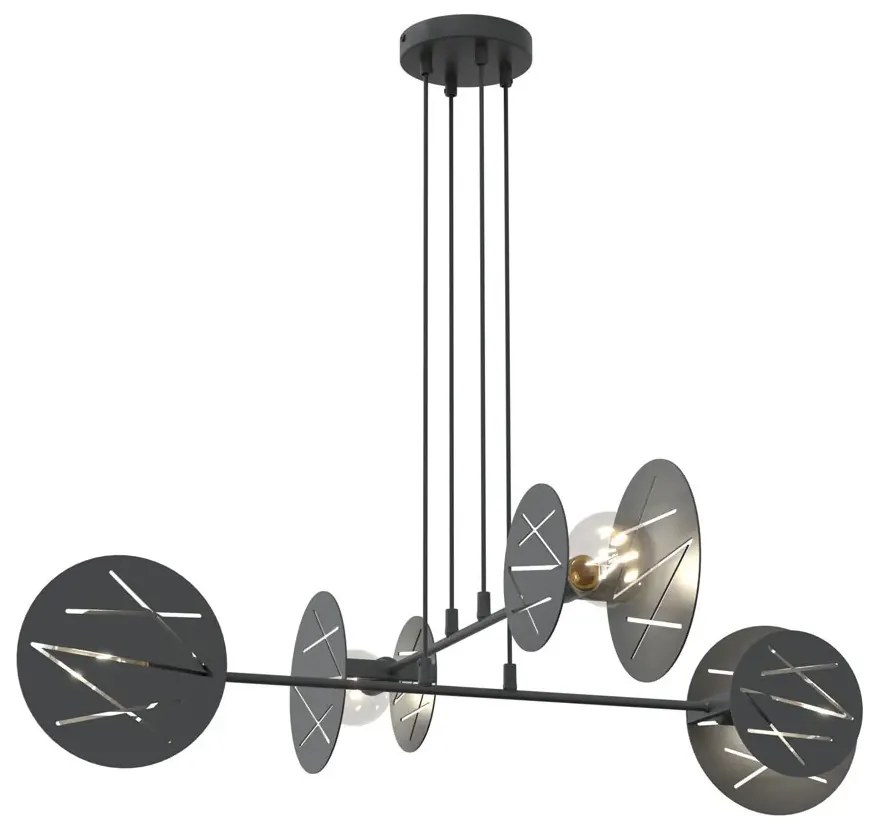 Czarna wisząca lampa w stylu industrialnym - 5X D152 L9-K79