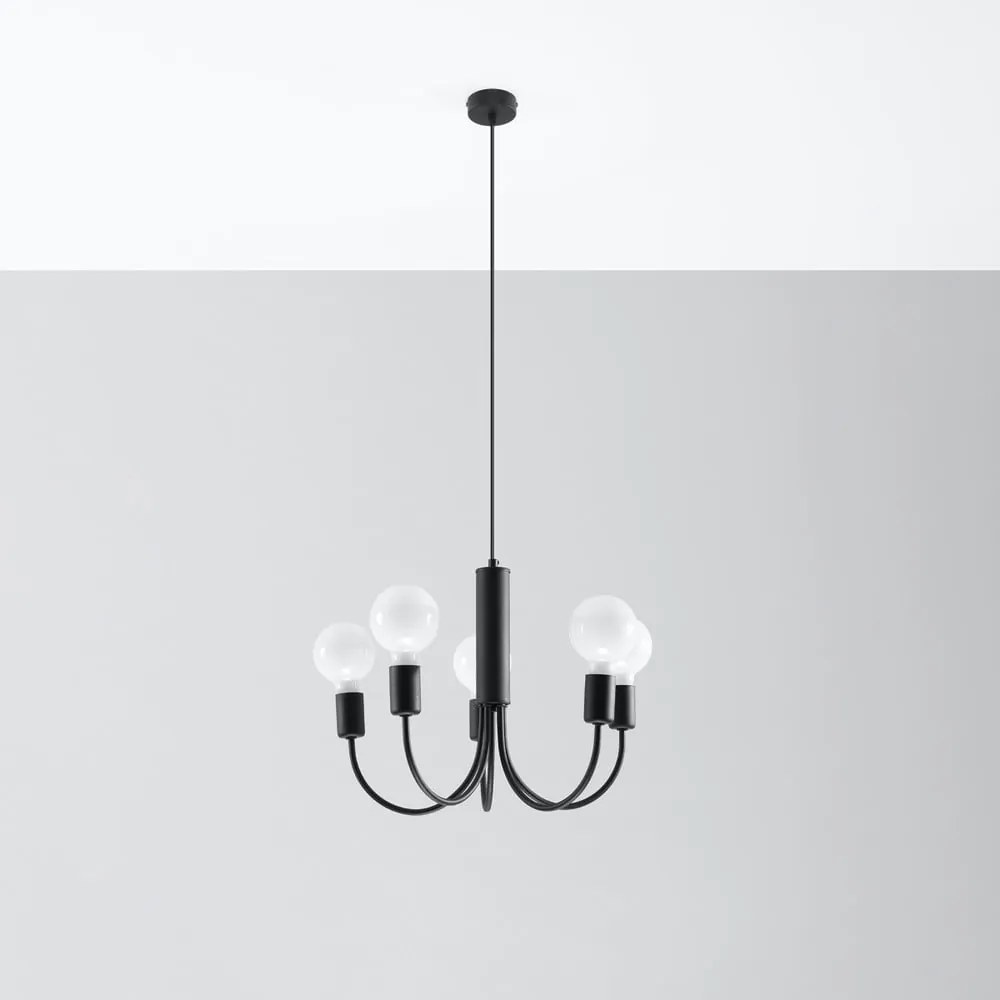 Czarna lampa wisząca ø 45 cm Karim – Sollux