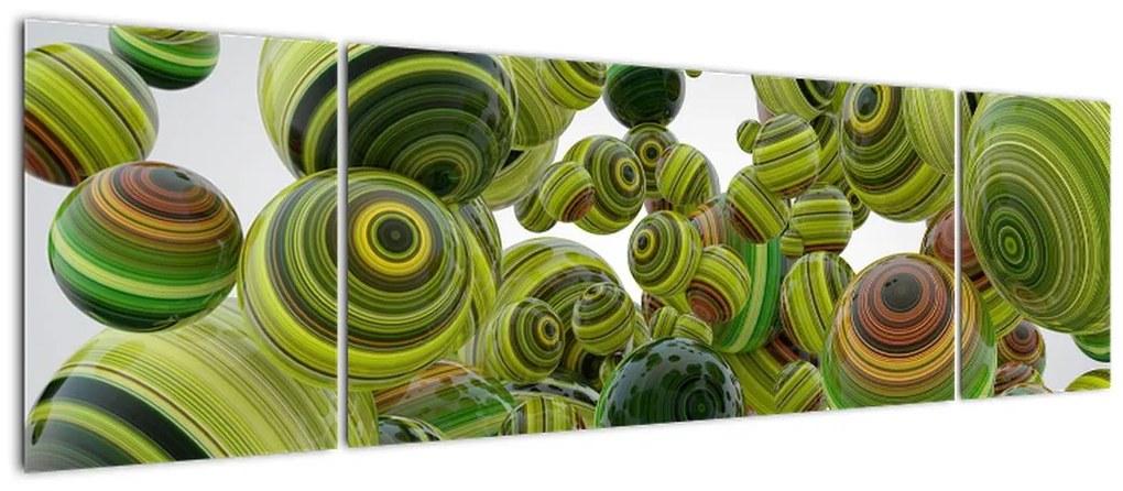 Obraz pasiastych kulek (170x50 cm)