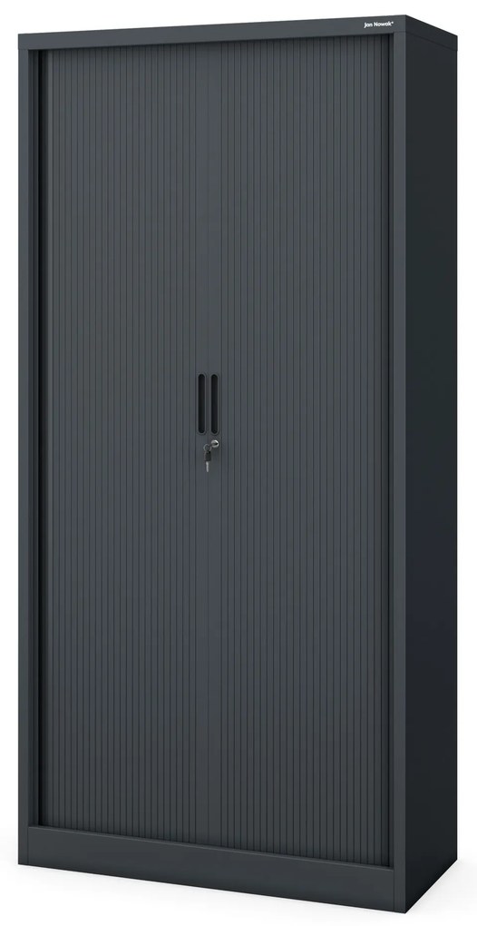 Szafa biurowa na dokumenty z roletą metalowa antracytowa, 900x1850x450 mm: DAMIAN