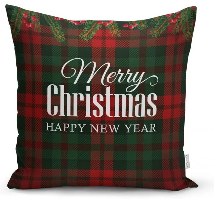 Zestaw 4 świątecznych poszewek na poduszki i bieżnika Minimalist Cushion Covers Tartan Christmas