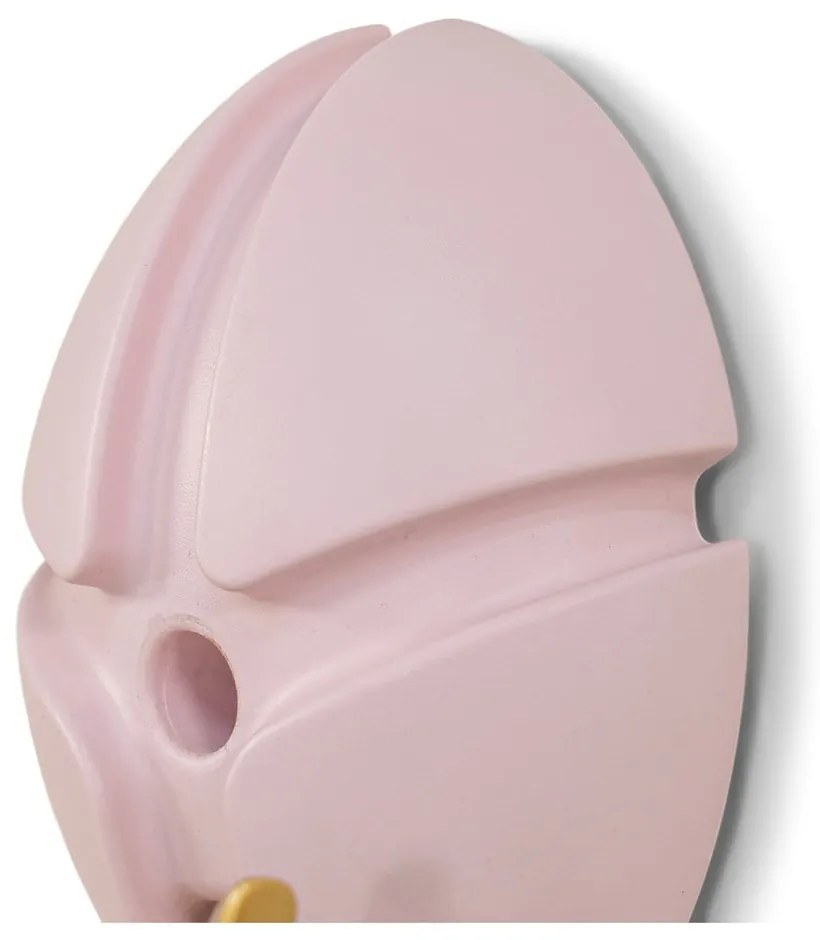 Jasnoróżowy/w kolorze złota ścienny plastikowy haczyk Tick – Spinder Design