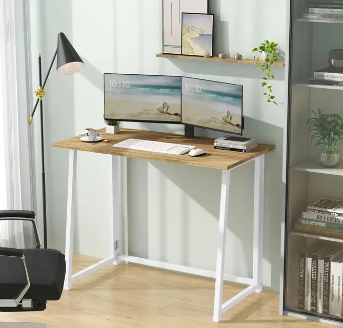 Małe biurko składane dąb sonoma + biały H0-H04