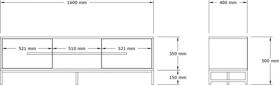 Stolik pod telewizor Mono Walnut and Black