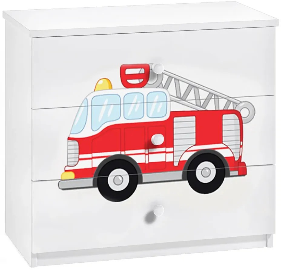 Komoda dziecięca na zabawki wóz strażacki W1-R82