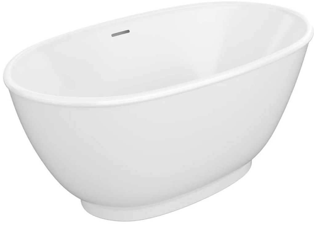 Wanna wolnostojąca owalna - 186 l - 130 x 70 x 57 cm - Biały z połyskiem - Akryl - MOBULA