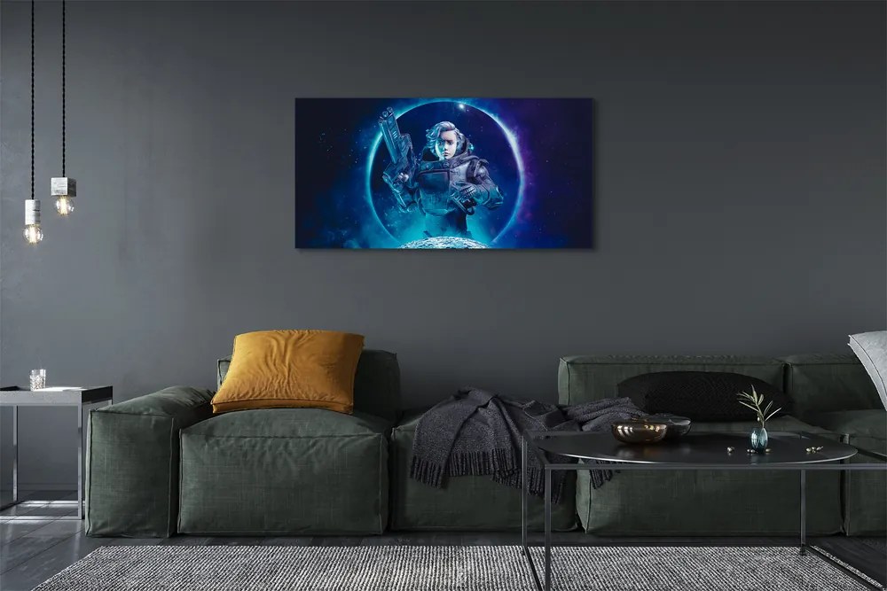 Obraz canvas na ścianę Kobieta na Księżycu