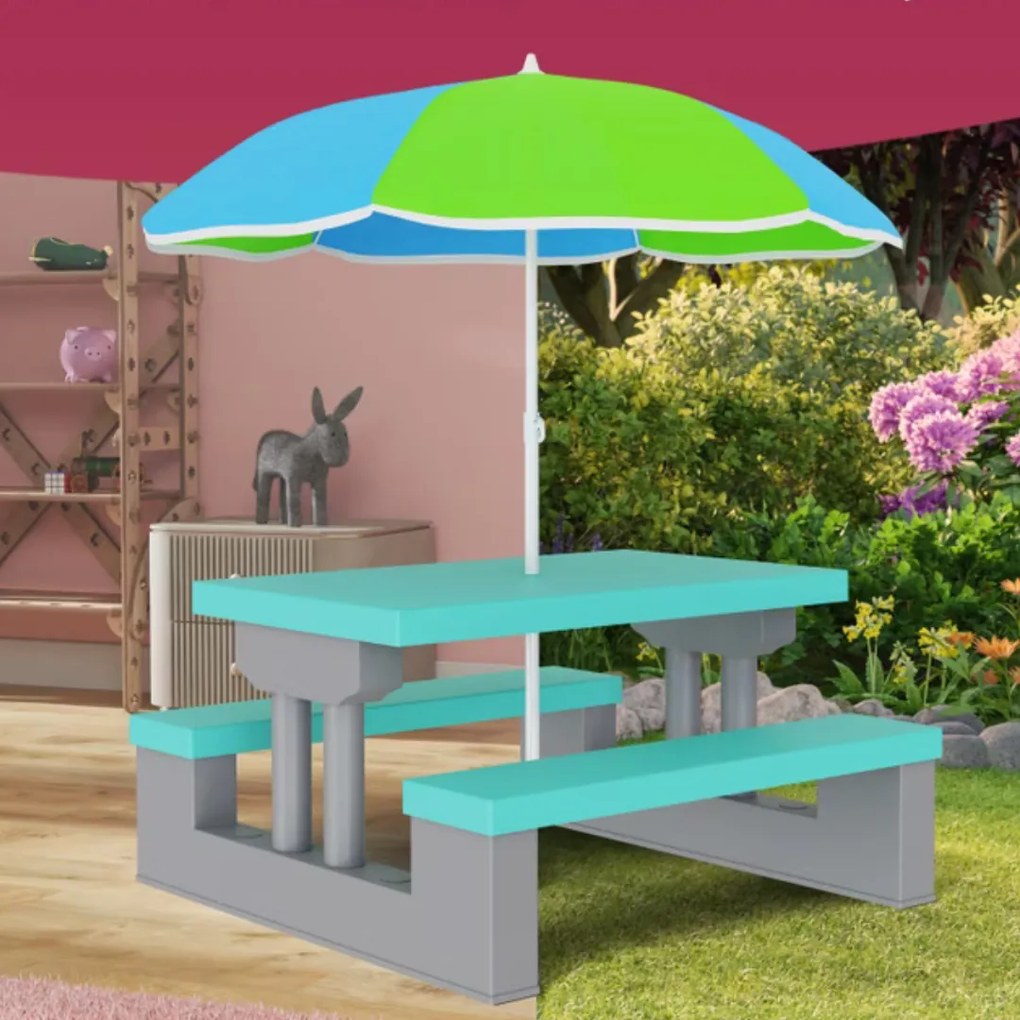 Zestaw mebli dziecięcych ze słonecznikiem JASMIN, 67x78,5x42,5cm, szary/miętowy Spielwerk