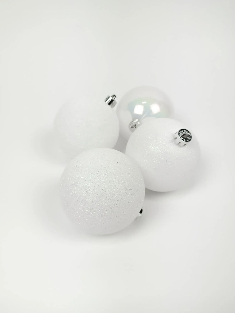 Bombki o różnym wykończeniu, Ø 8 cm, 4 szt.