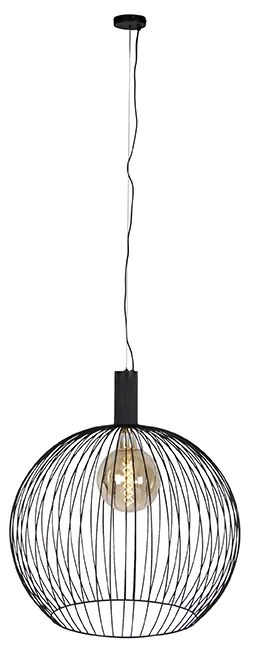 Designerska lampa wisząca okrągła czarna 70 cm - Dos Nowoczesny Oswietlenie wewnetrzne