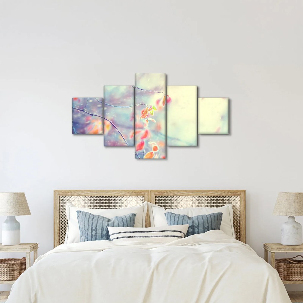 Obraz - Listki w lodzie (125x70 cm)