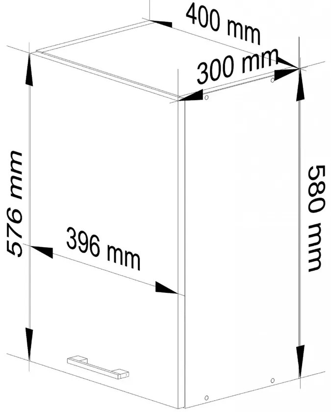 Biała górna szafka kuchenna 40 cm B0-T80