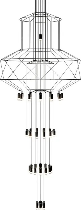 Metalowa lampa wisząca Flusso 43 z kloszami ze szkła satynowego