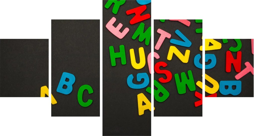 Obraz - kolorowe litery (125x70 cm)