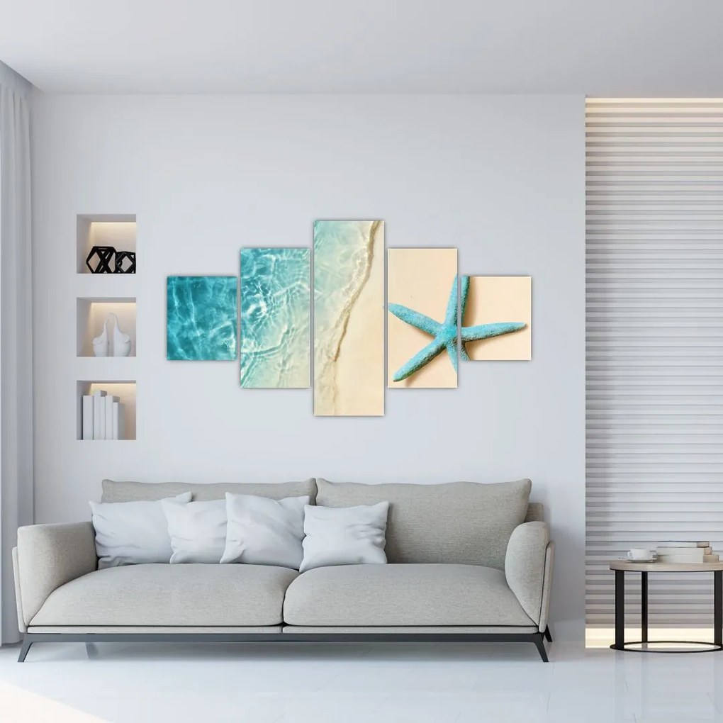 Obraz - Rozgwiazda na plaży (125x70 cm)