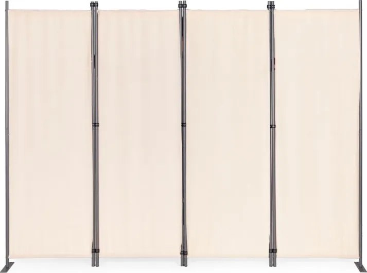 Parawan ogrodowy składany AW-022, 167x216 cm, 4-panelowy, kolor beżowy