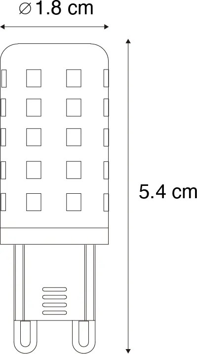 Zestaw 5 przezroczystych żarówek LED G9 2W 370 lm 3000K