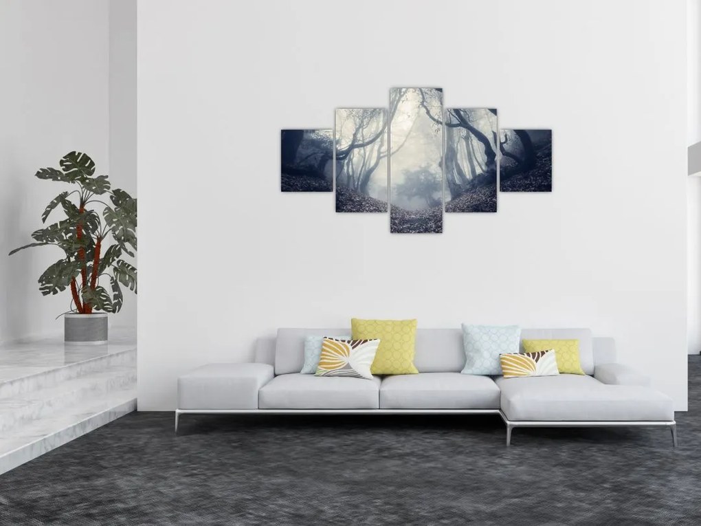 Obraz- Las we mgle (125x70 cm)