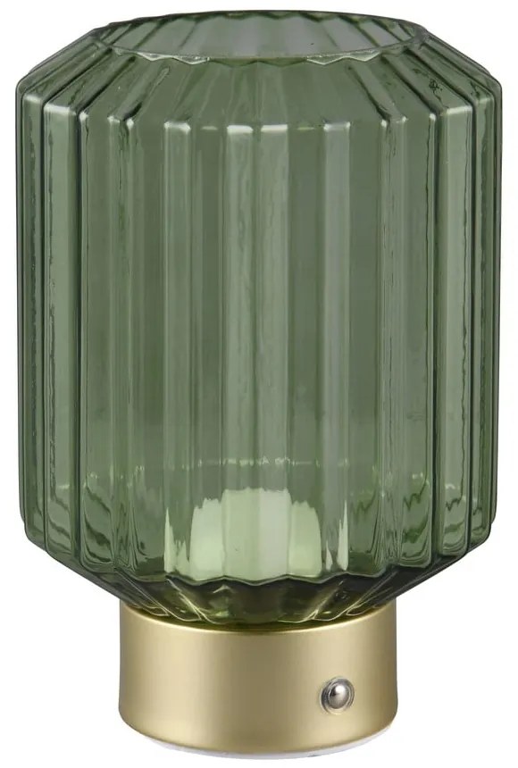 Lampa stołowa LED w zielono-złotym kolorze ze ściemniaczem i szklanym kloszem (wys. 19,5 cm) Lord – Reality