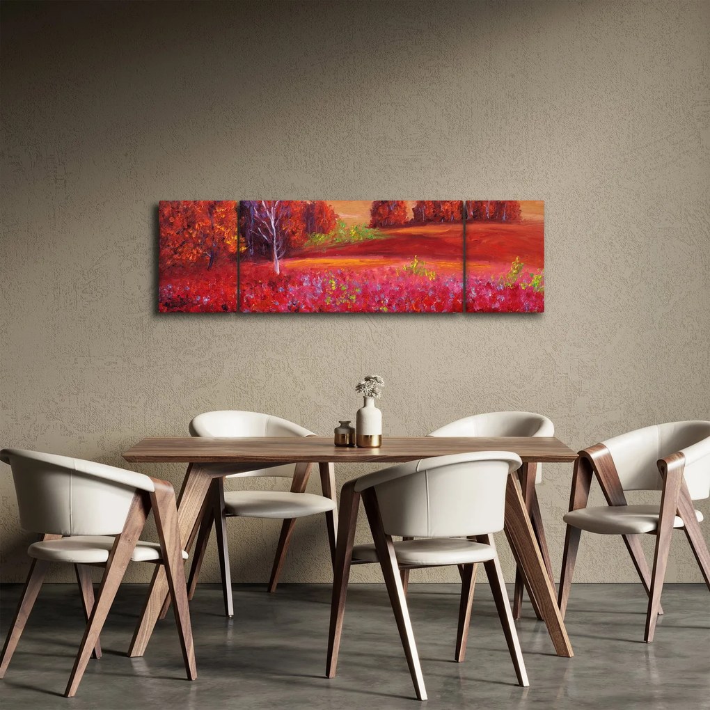 Obraz czerwonego krajobrazu (170x50 cm)