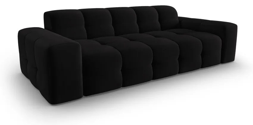 Czarna aksamitna sofa 222 cm Kendal – Micadoni Home