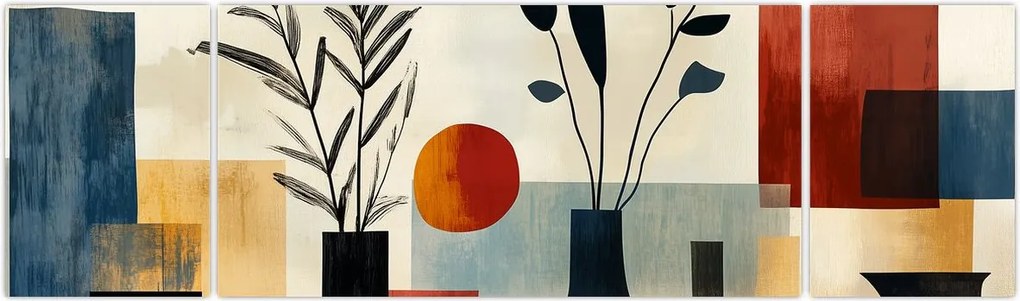 Obraz - Kubistyczne wazony (170x50 cm)