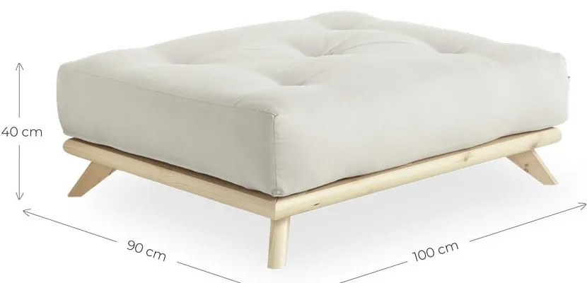 Podnóżek z beżowym obiciem Karup Design Senza Natural/Beige